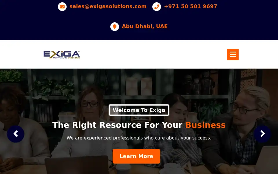 Screenshot of exigasol.com