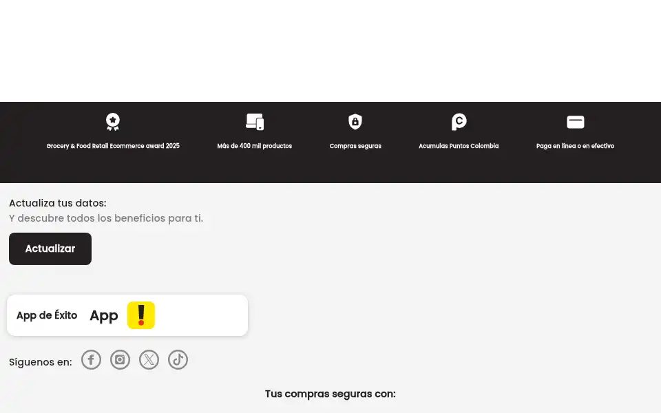Screenshot of exito.com