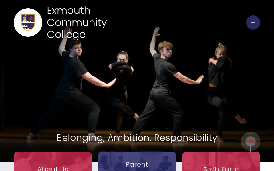 Screenshot of exmouthcollege.devon.sch.uk