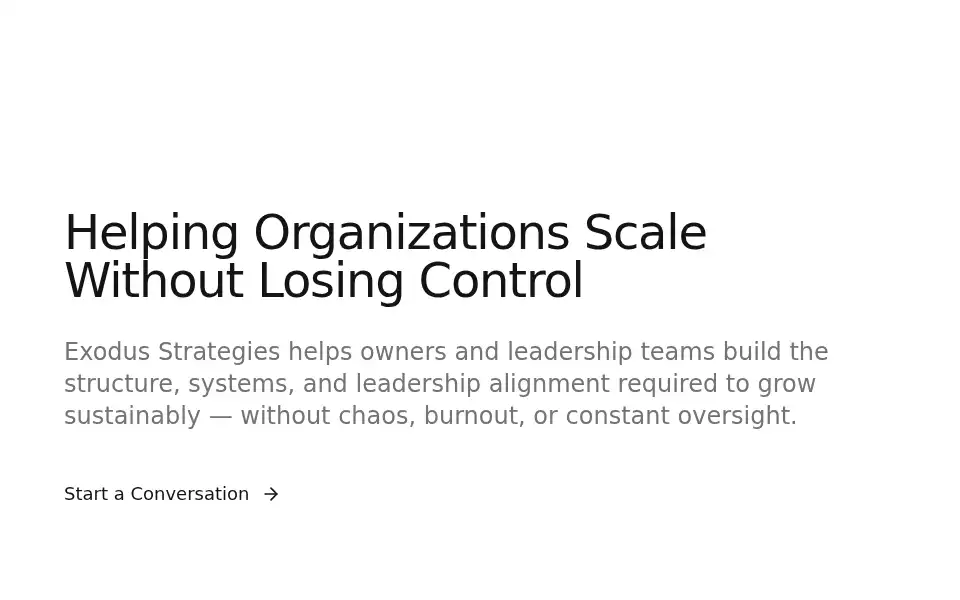 Screenshot of exodusstrategies.net