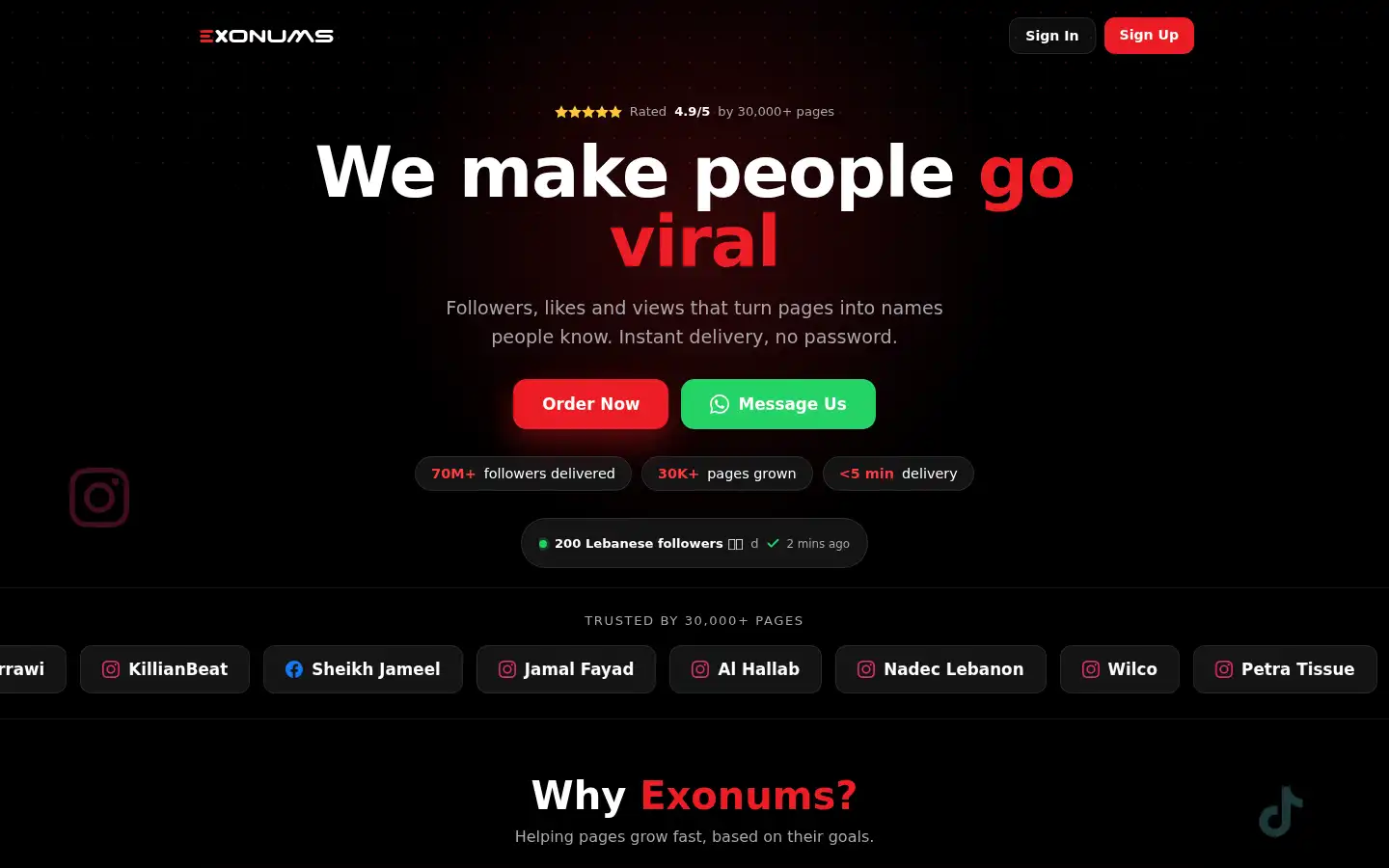 Screenshot of exonums.com