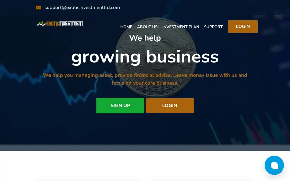 Screenshot of exoticinvestmentltd.com