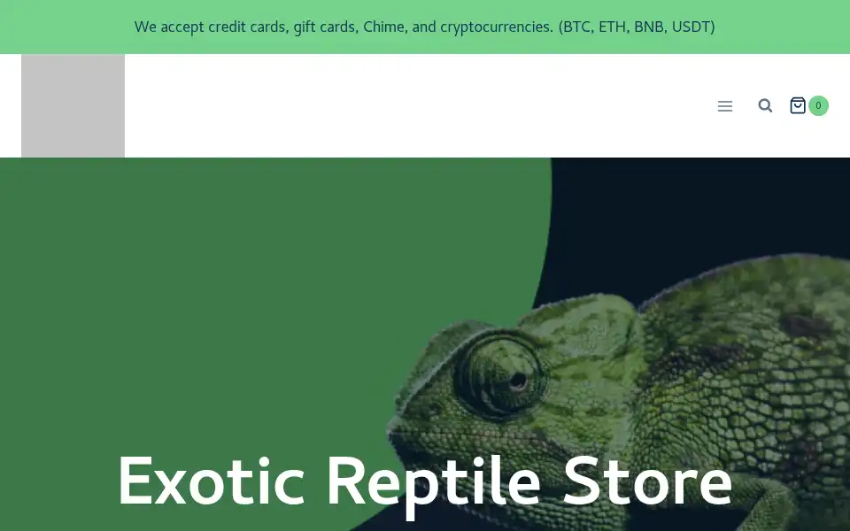 Screenshot of exoticreptilesstore.com