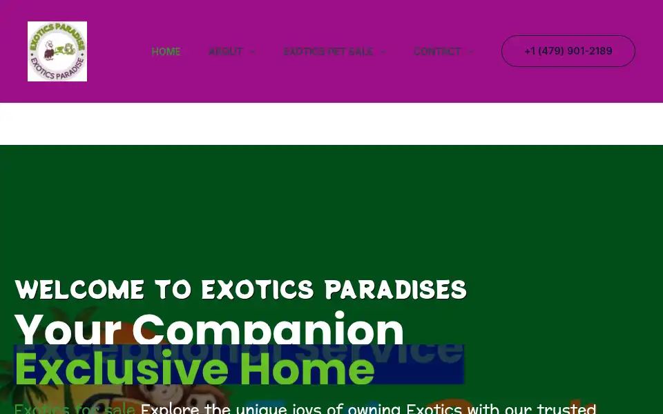 Screenshot of exoticsparadise.com