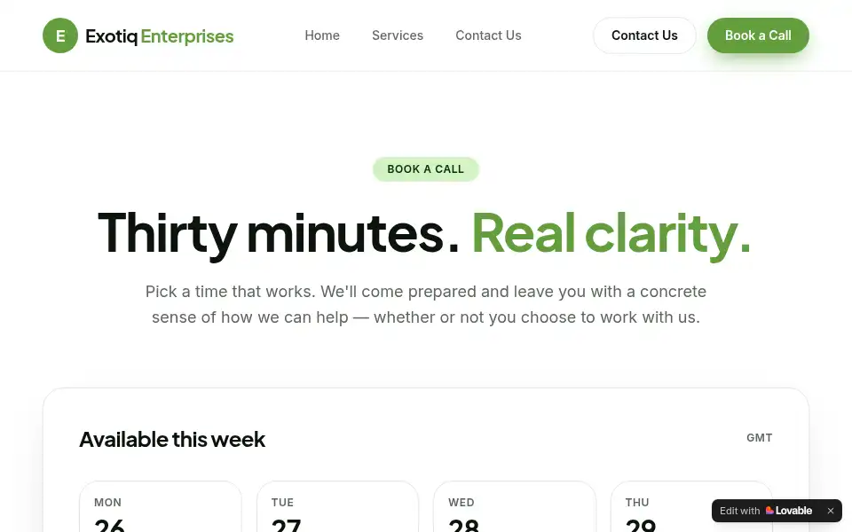 Screenshot of exotiq.co.uk