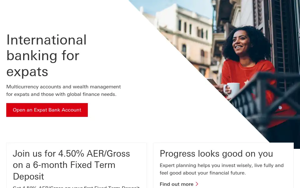 Screenshot of expat.hsbc.com