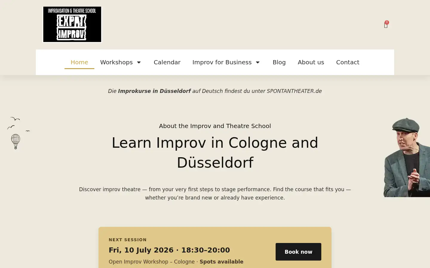Screenshot of expatimprov.com