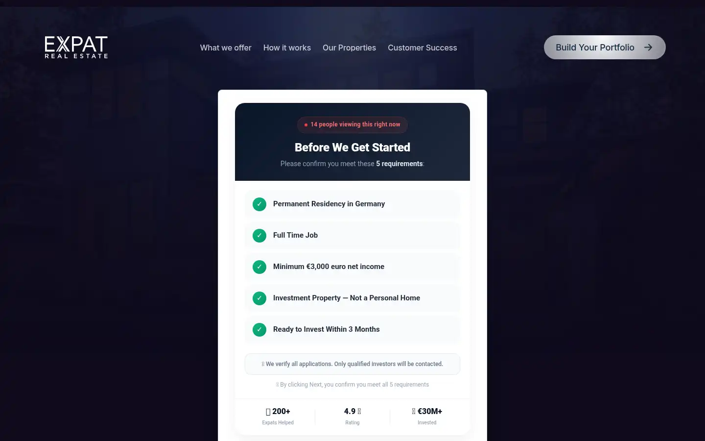 Screenshot of expatrealestate.de