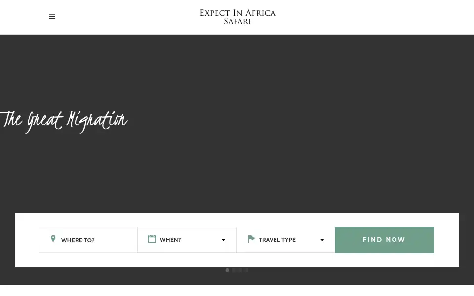 Screenshot of expectinafricasafari.com