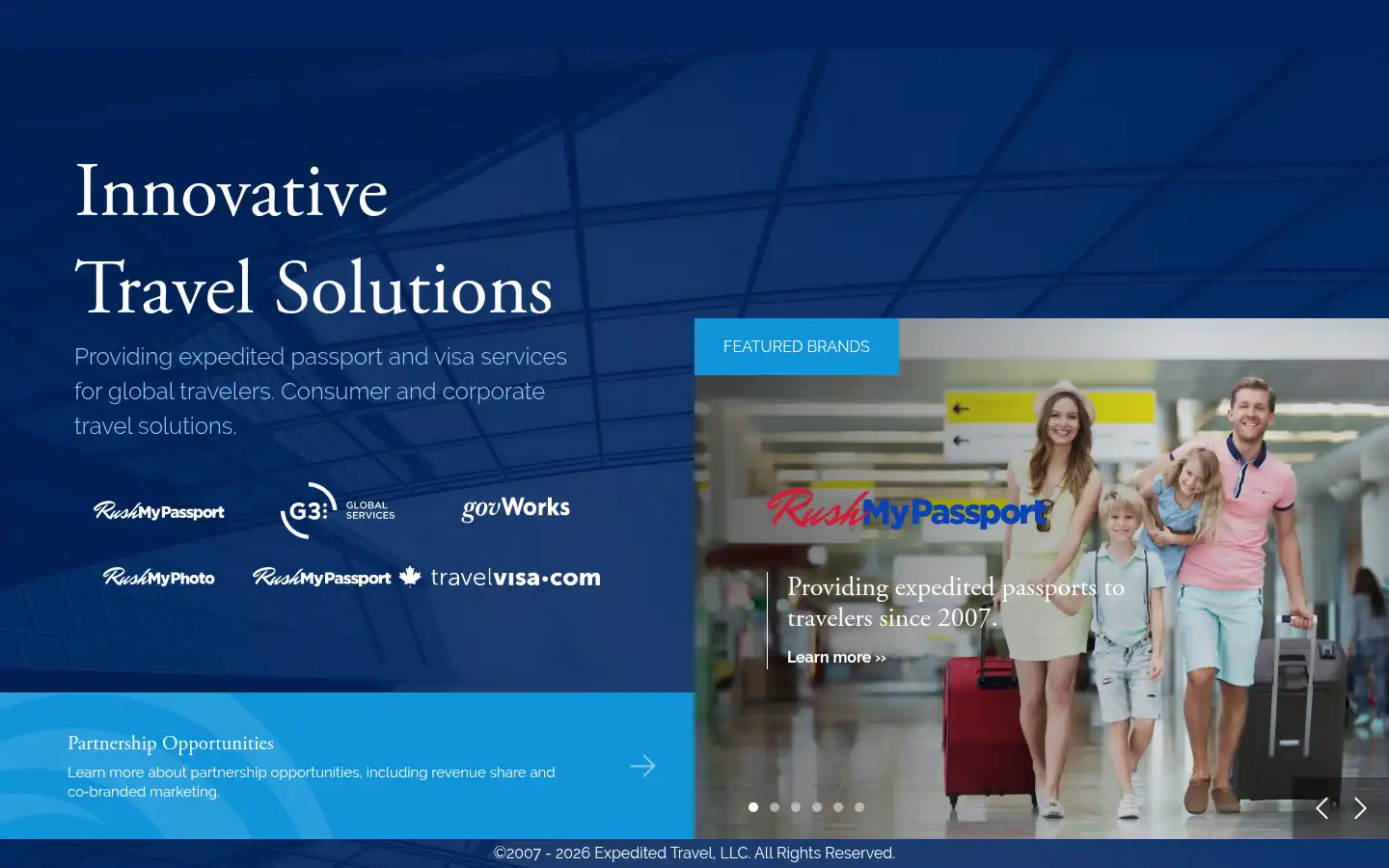 Screenshot of expeditedtravel.com