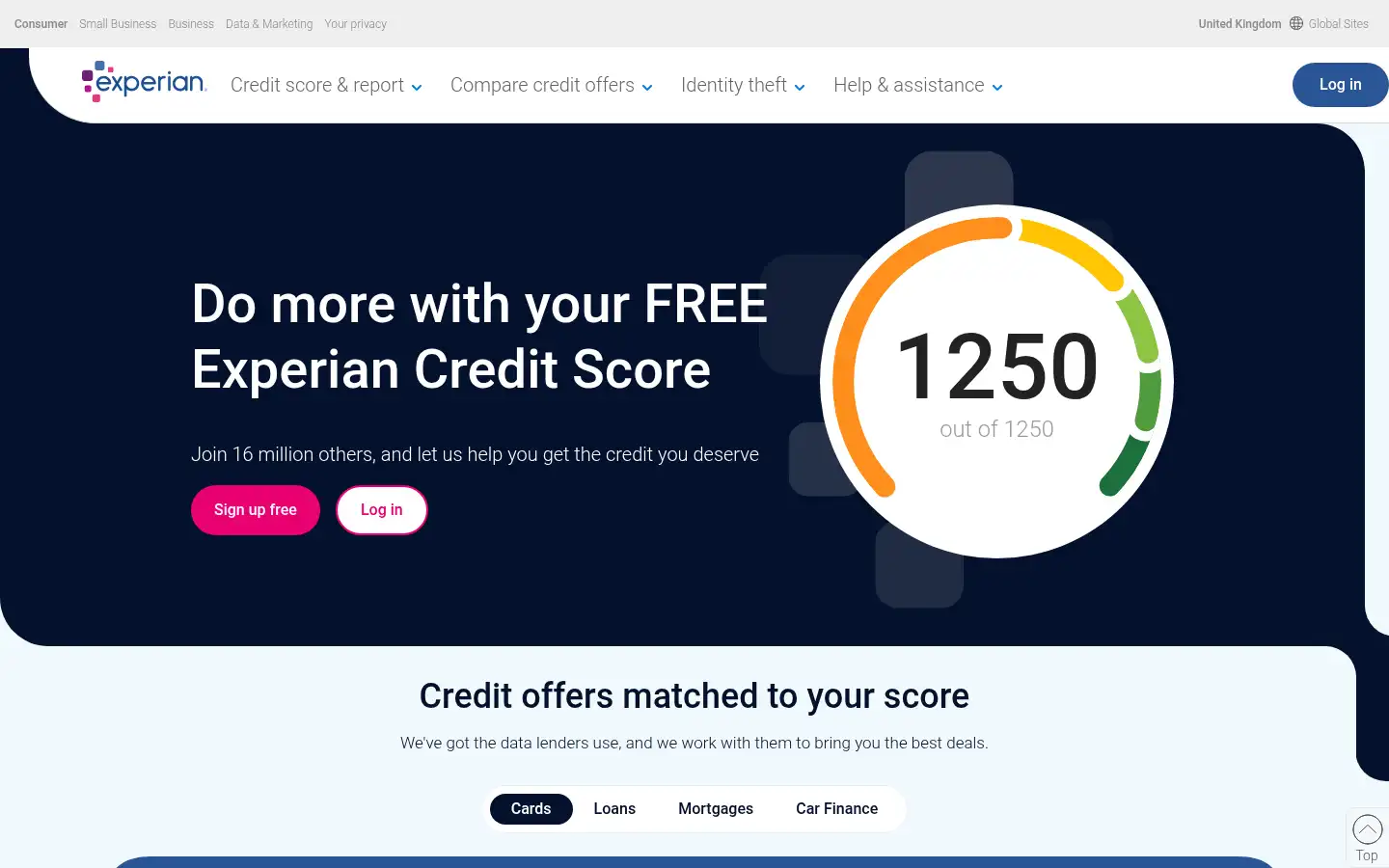 Screenshot of experian.co.uk