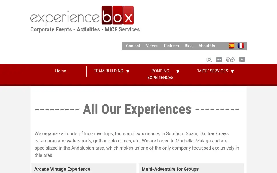 Screenshot of experienceboxspain.com