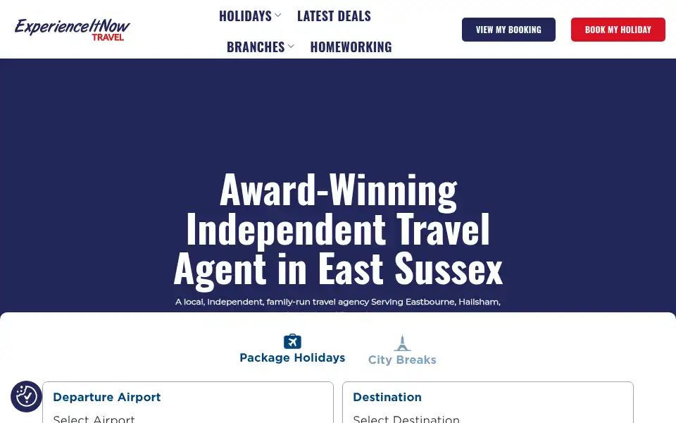 Screenshot of experienceitnowtravel.co.uk
