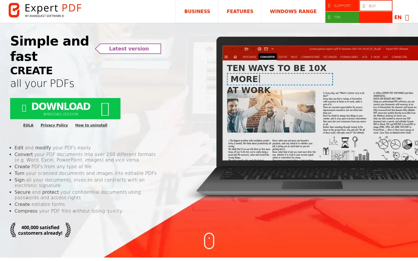 Screenshot of expert-pdf.com