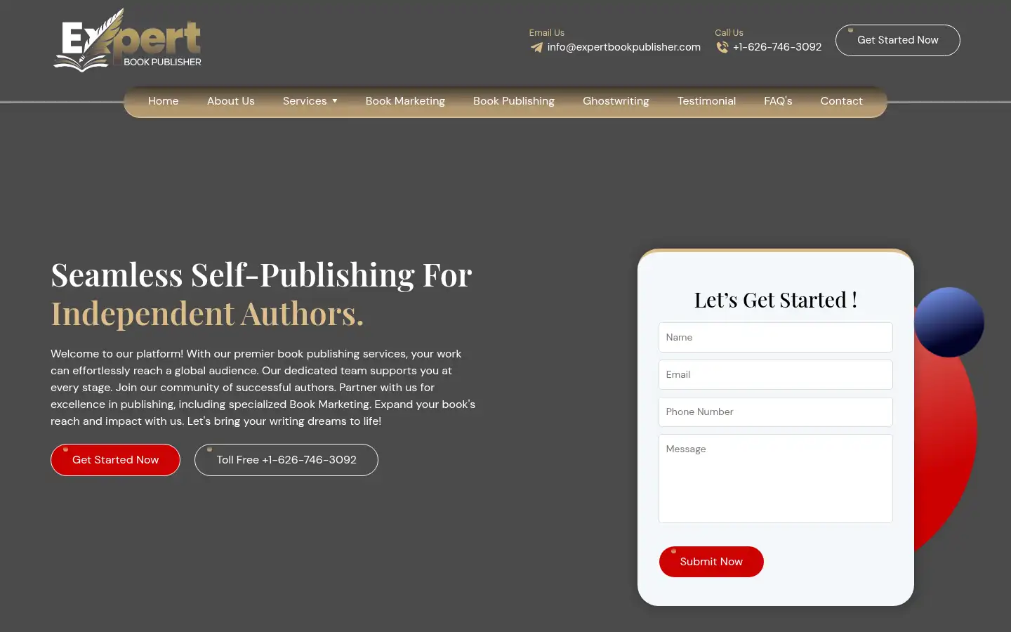 Screenshot of expertbookpublisher.com