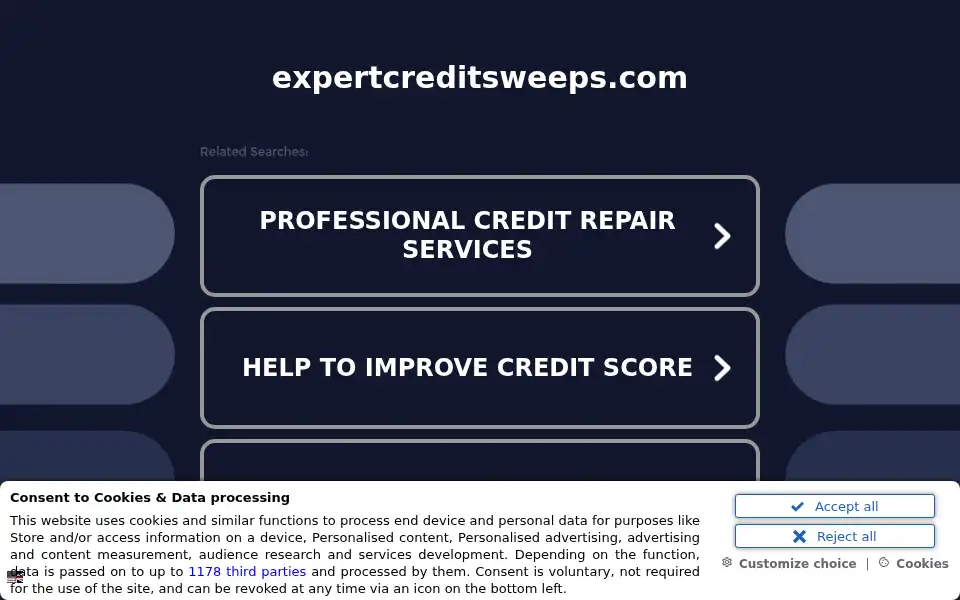 Screenshot of expertcreditsweeps.com