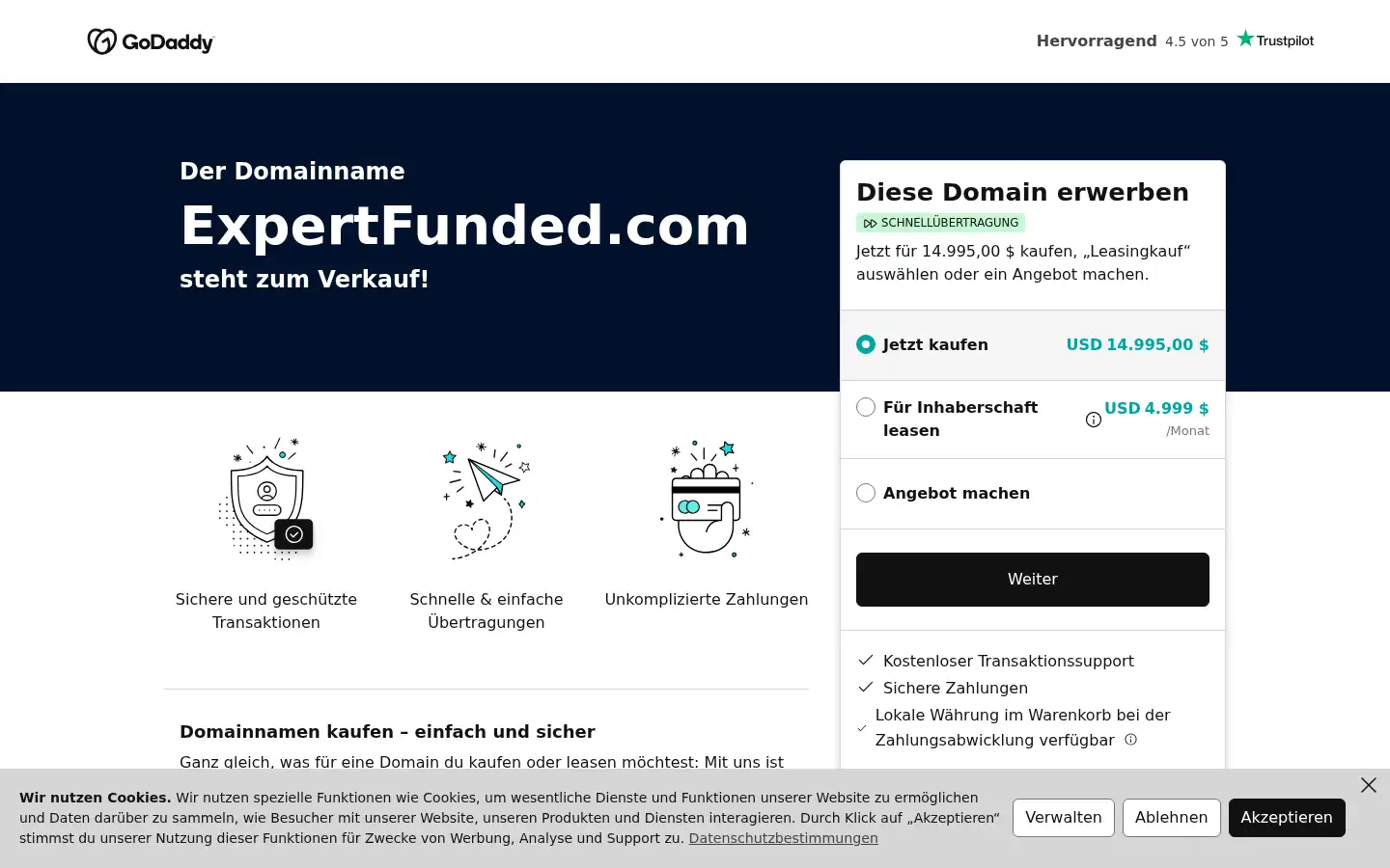Screenshot of expertfunded.com