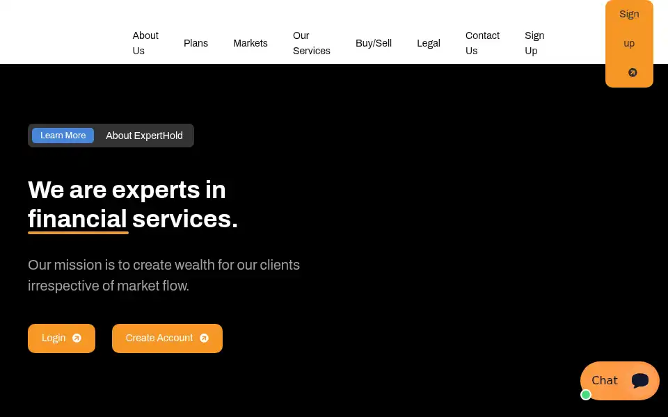 Screenshot of experthold.com