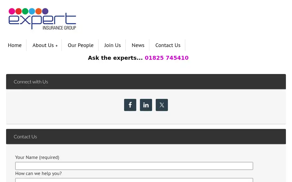 Screenshot of expertinsurancegroup.co.uk
