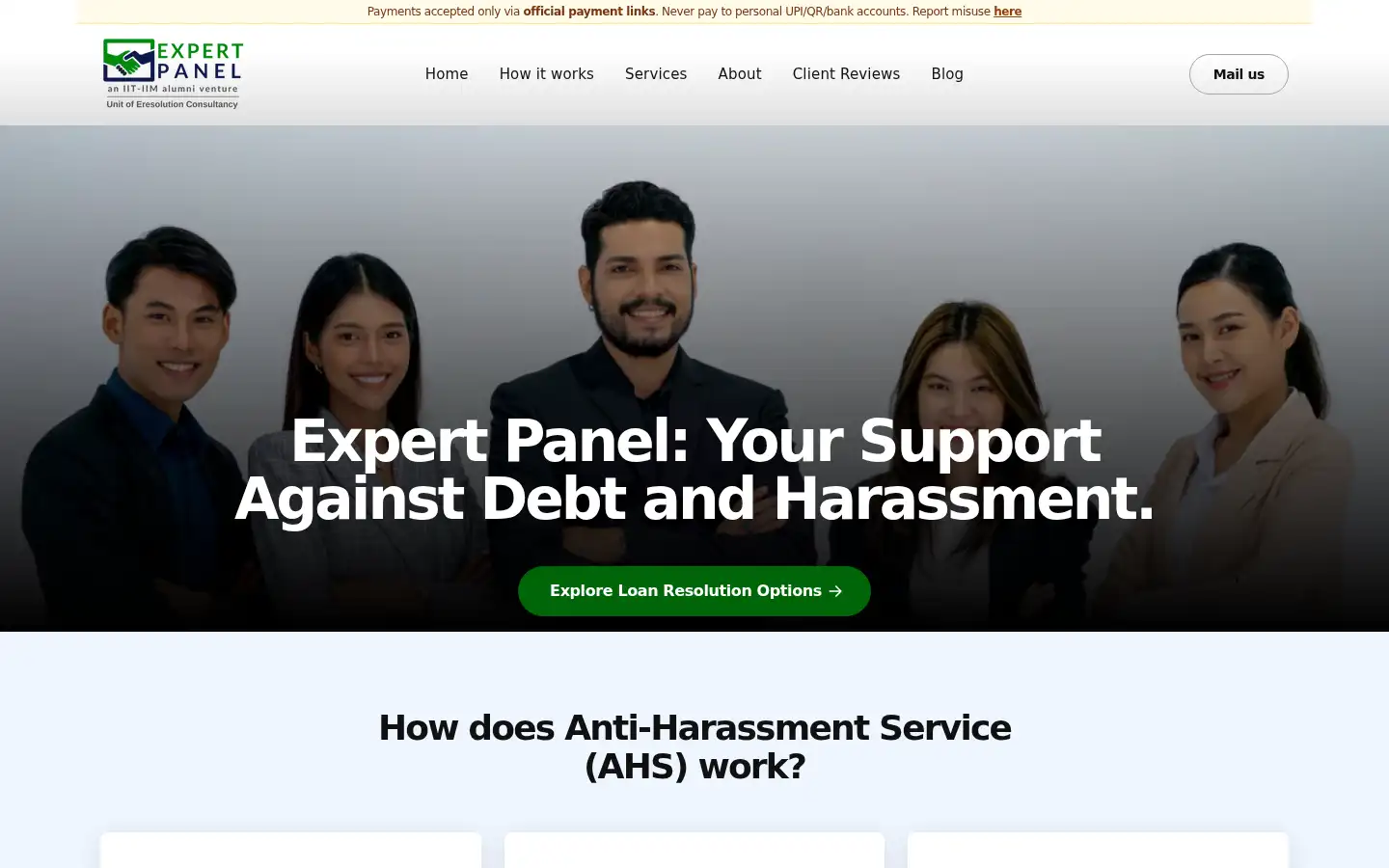 Screenshot of expertpanel.org