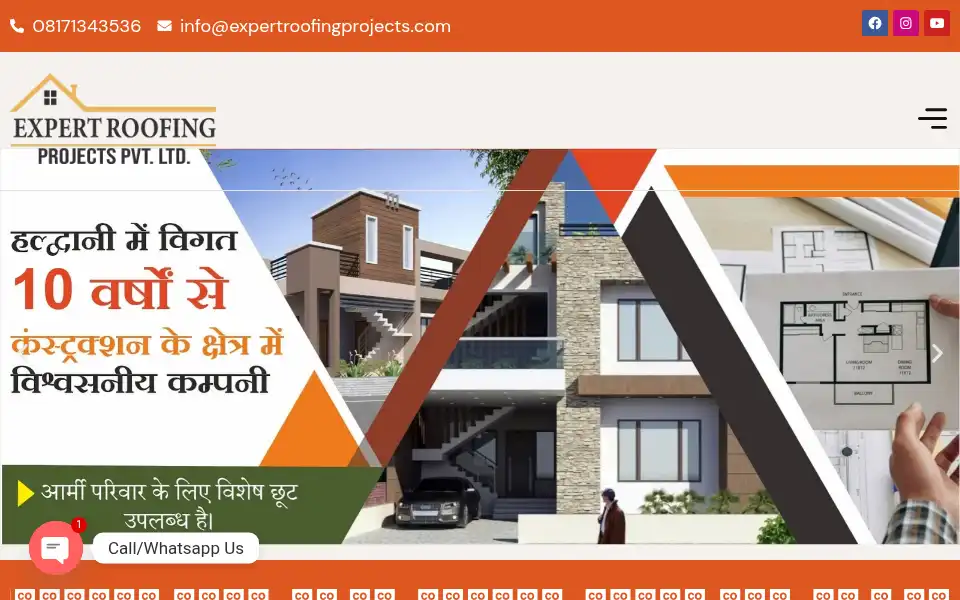 Screenshot of expertroofingprojects.com