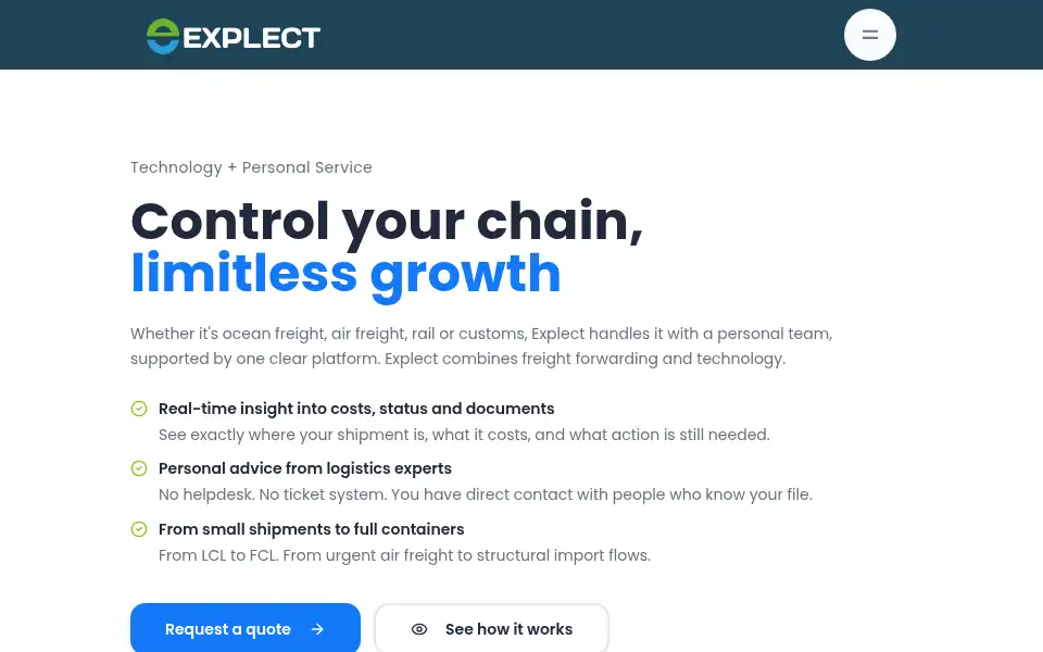 Screenshot of explect.com