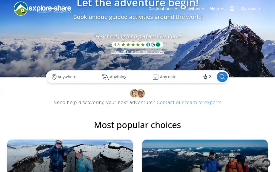 Screenshot of explore-share.com