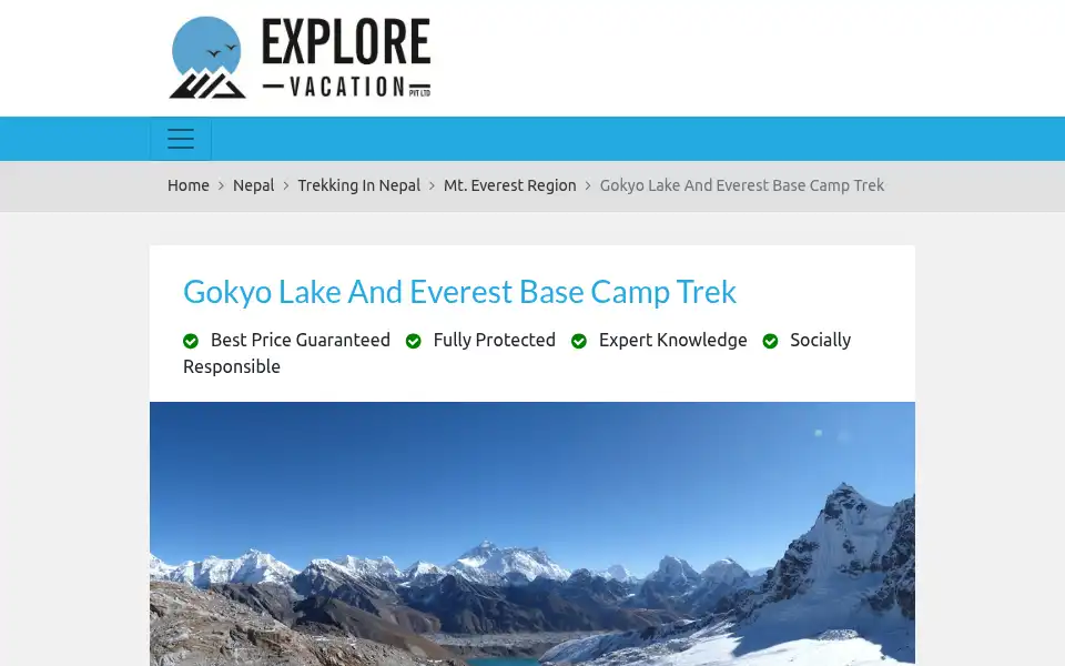 Screenshot of explore-vacation.com
