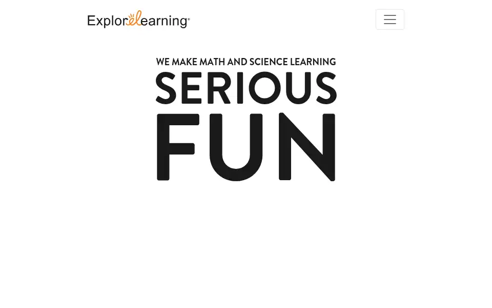 Screenshot of explorelearning.com