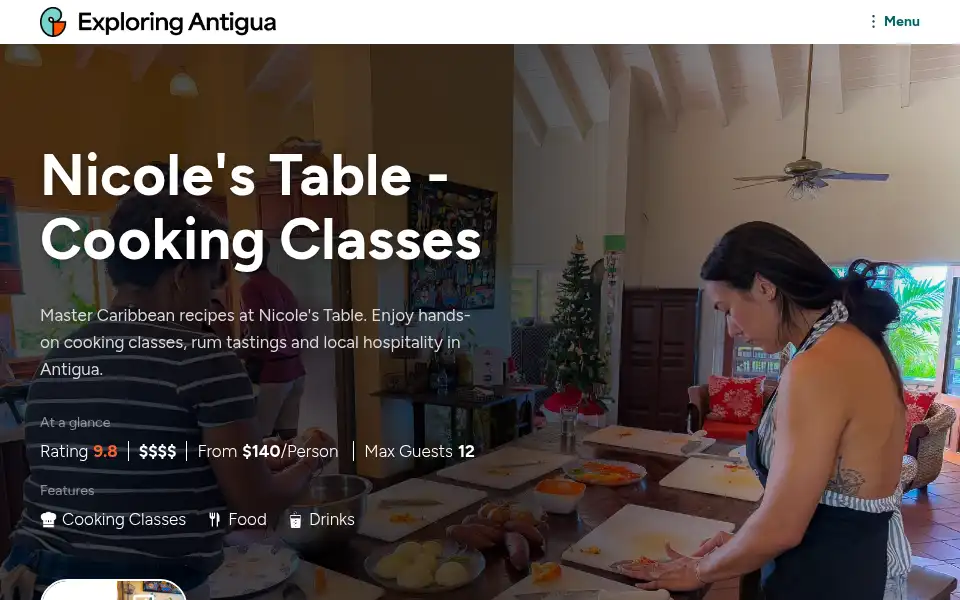 Screenshot of exploringantigua.com