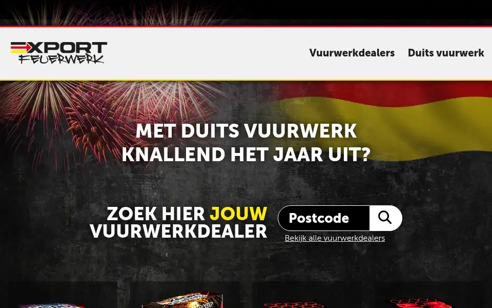 Screenshot of exportvuurwerk.nl