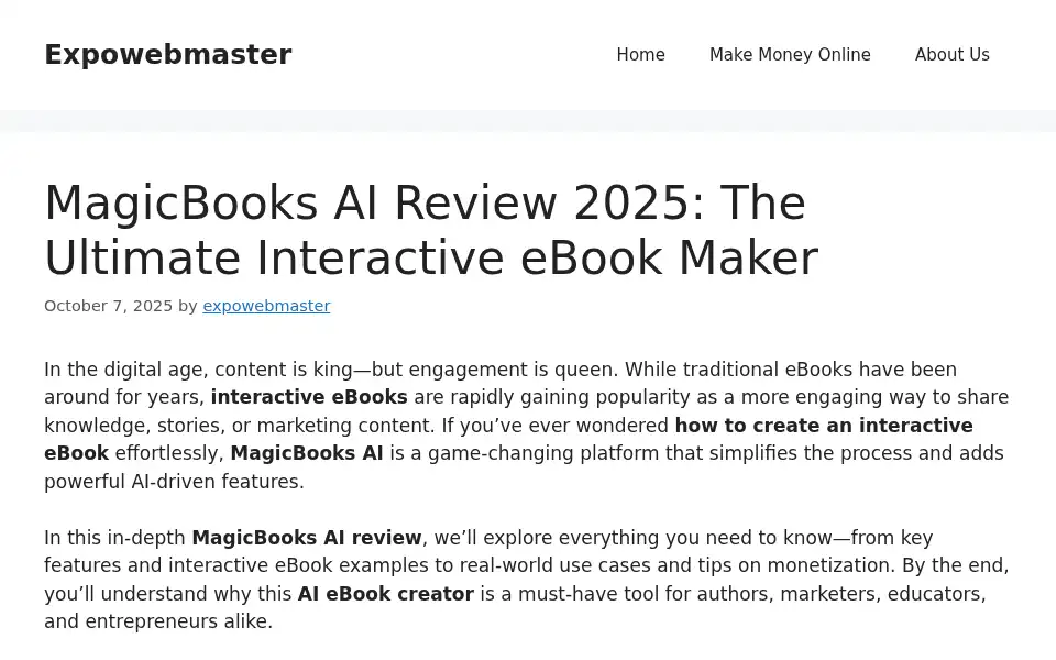 Screenshot of expowebmaster.com