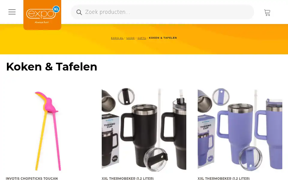 Screenshot of expoxl.nl