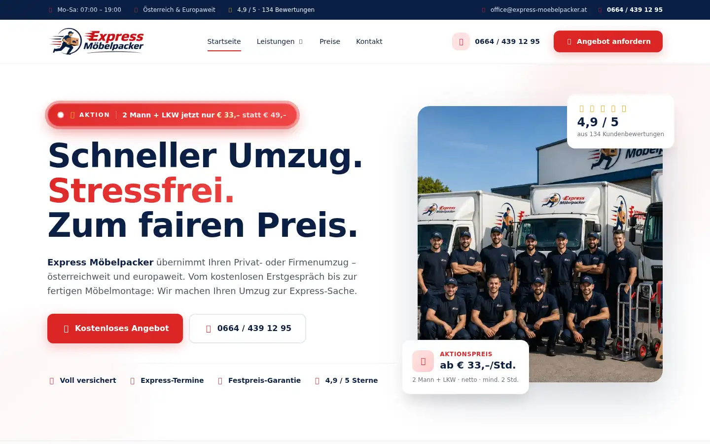 Screenshot of express-moebelpacker.at