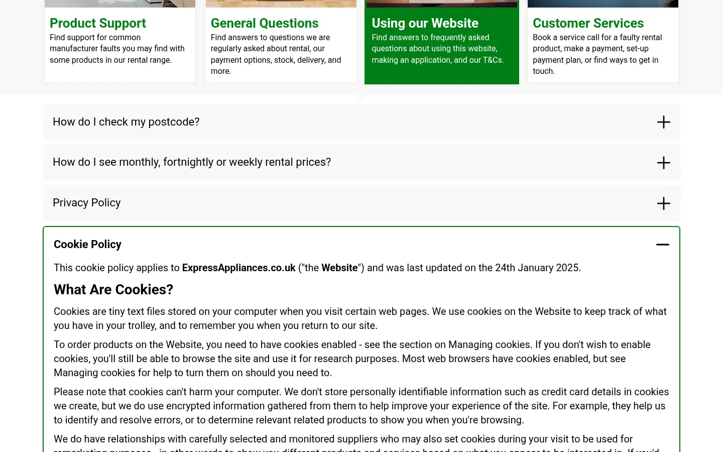 Screenshot of expressappliances.co.uk
