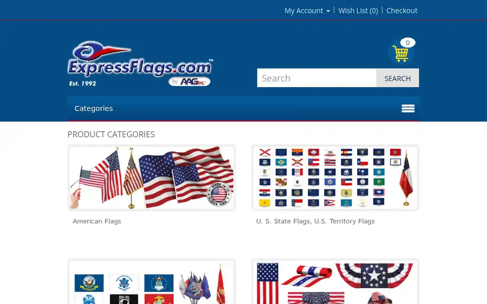 Screenshot of expressflags.com