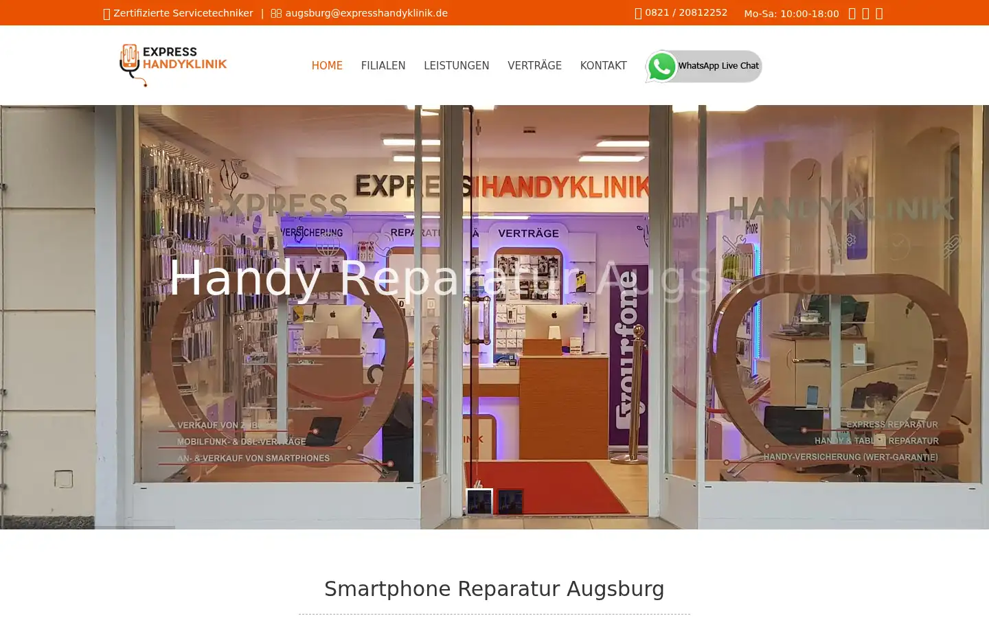 Screenshot of expresshandyklinik.de