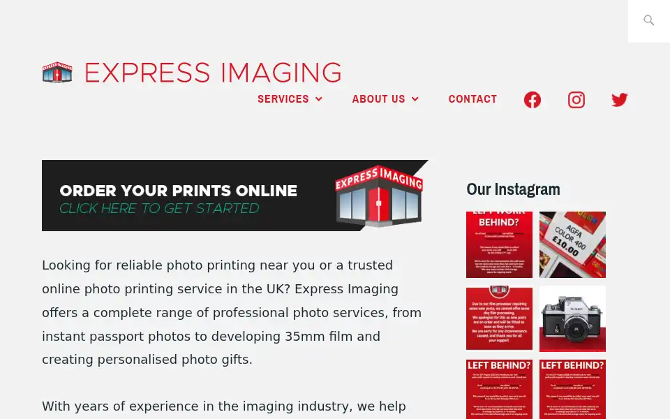 Screenshot of expressimaging.co.uk