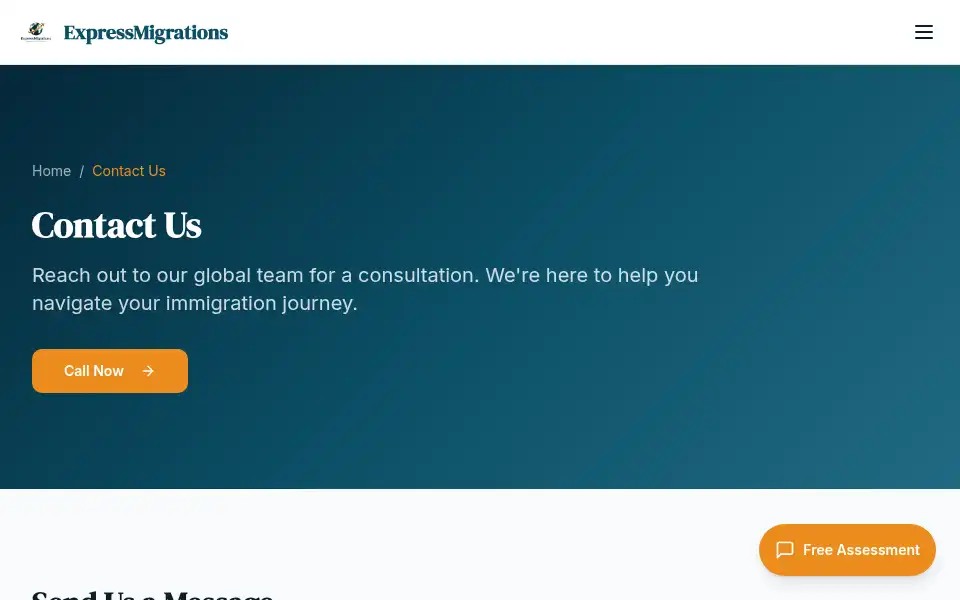Screenshot of expressmigrations.com
