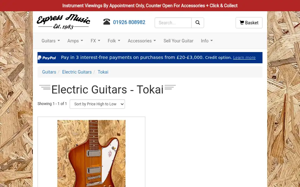 Screenshot of expressmusic.co.uk