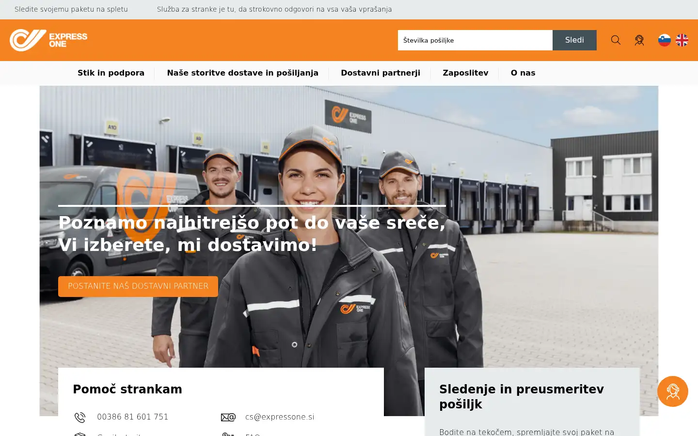 Screenshot of expressone.si