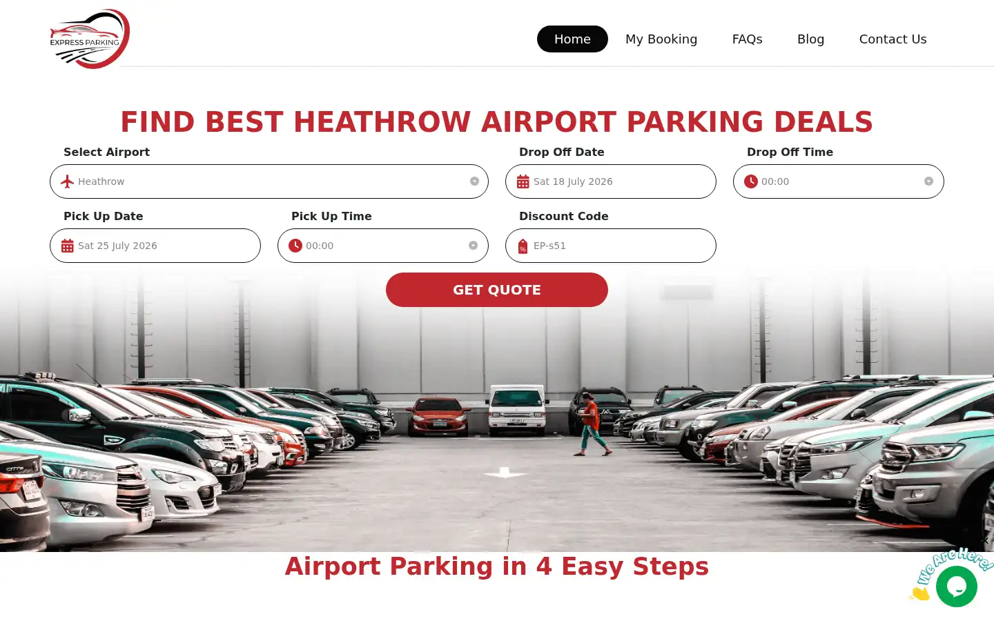 Screenshot of expressparking.co.uk