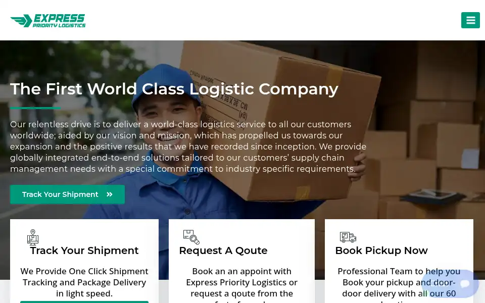 Screenshot of expressprioritylogistics.com