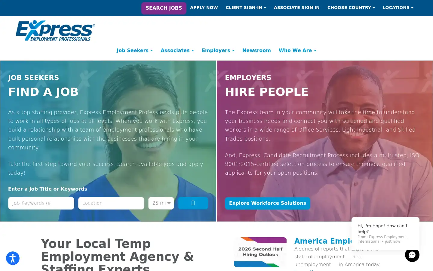 Screenshot of expresspros.com