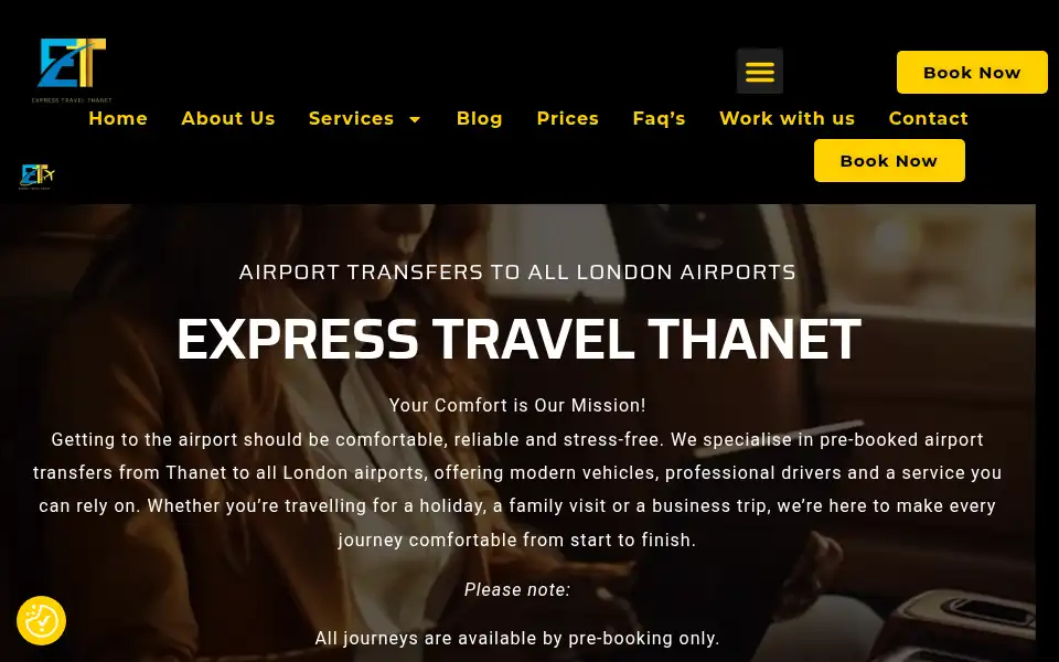 Screenshot of expresstravelthanet.co.uk
