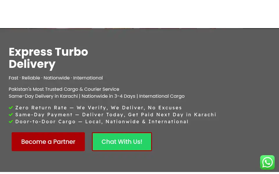 Screenshot of expressturbodelivery.com