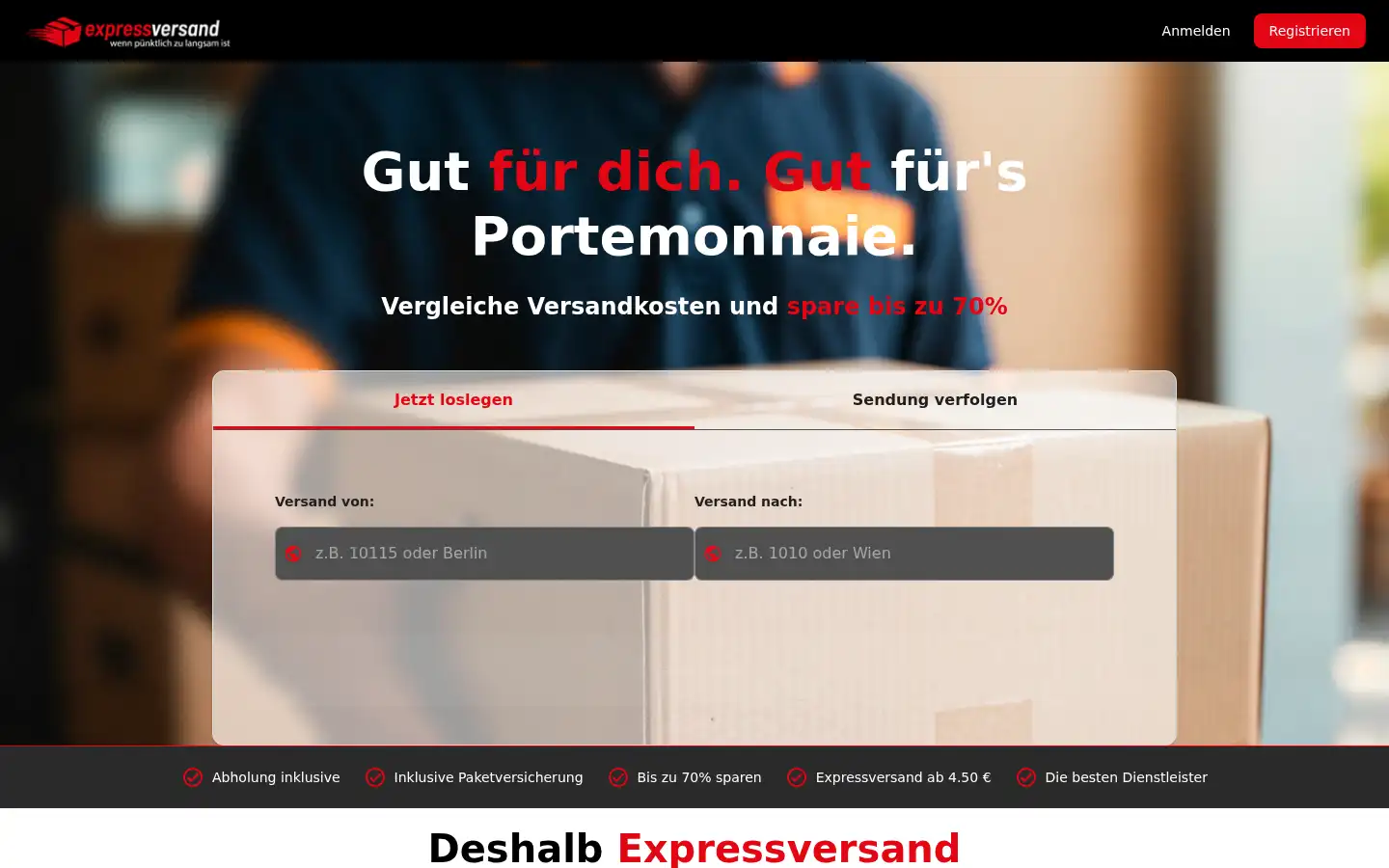 Screenshot of expressversand.de