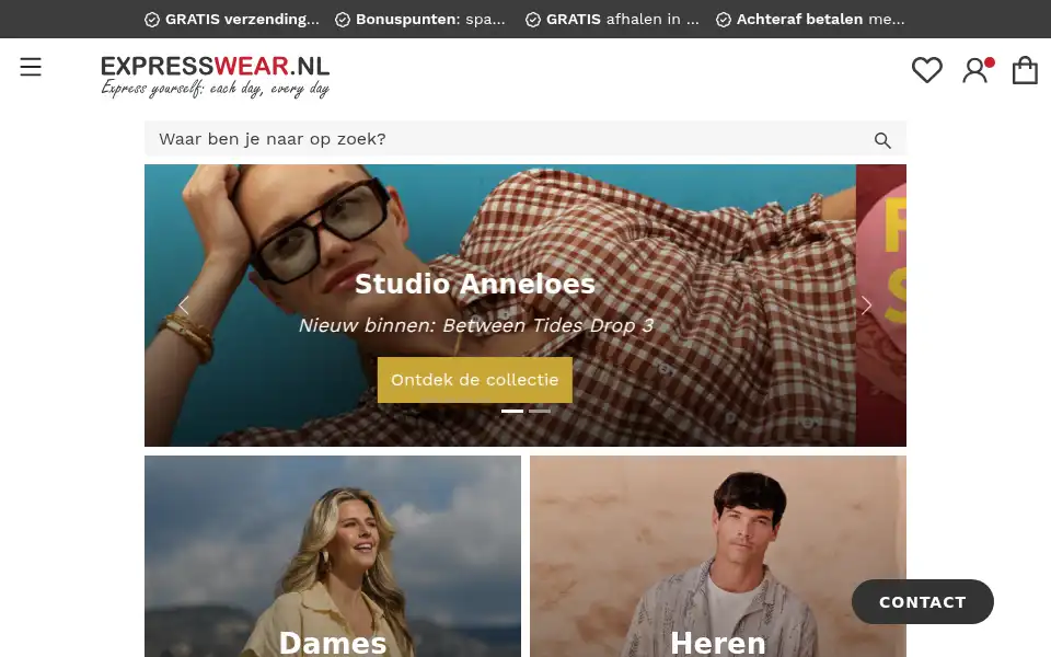 Screenshot of expresswear.nl