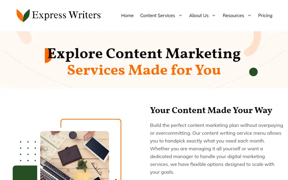 Screenshot of expresswriters.com