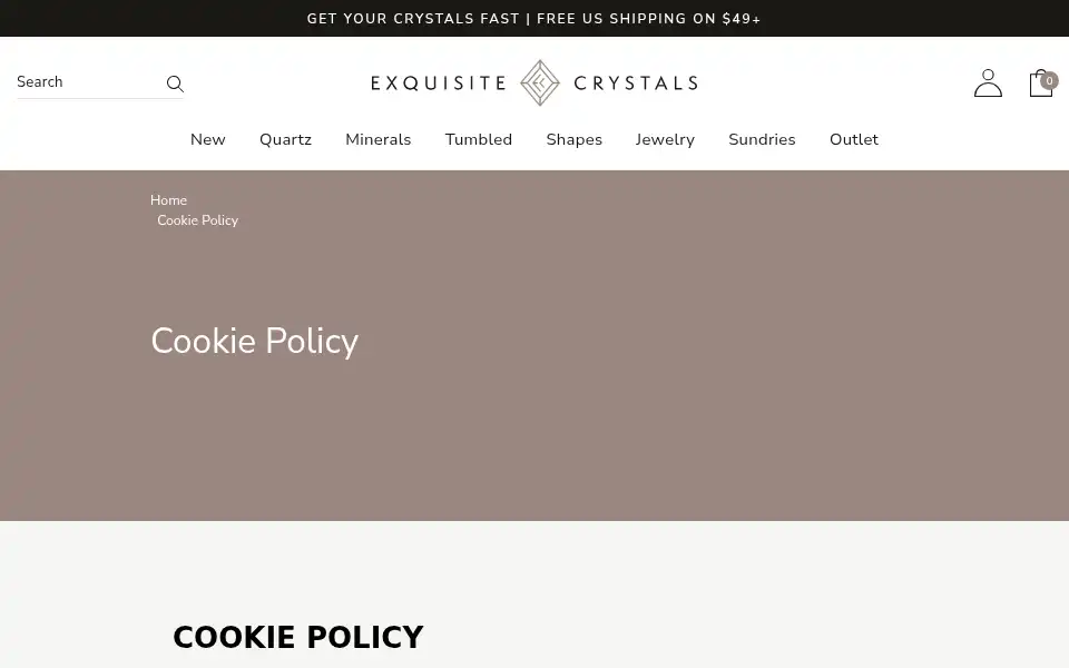 Screenshot of exquisitecrystals.com